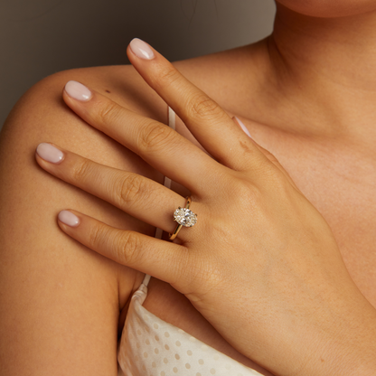 2 CT Round Three Stones Lab Grown Diamond Engagement Ring