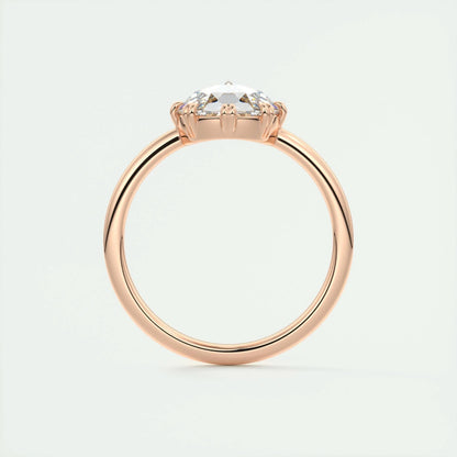 1.47 CT Round Rose Cut  Solitaire Double Prong Moissanite Engagement Ring 22
