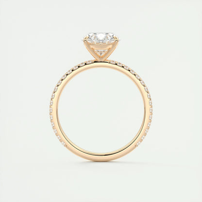 1.91 CT Oval Cut Solitaire Pave Moissanite Engagement Ring 22
