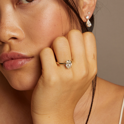 2 CT Round Three Stones Lab Grown Diamond Engagement Ring
