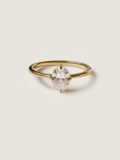 Marquise Cut Cluster Styled Lab Grown Diamond Engagement Ring