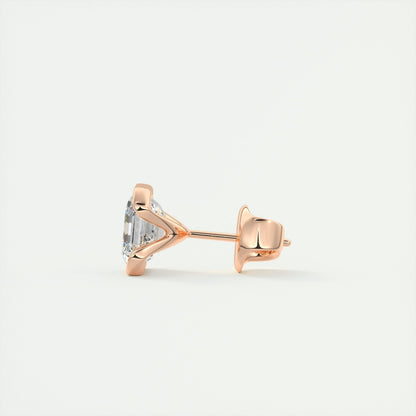 1.0 CT Asscher Solitaire CVD G/VS Diamond Earrings 8