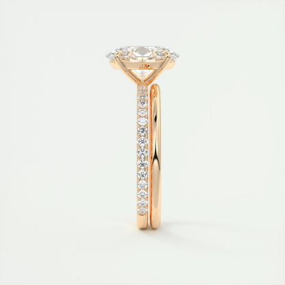 1.91 CT Oval Cut Solitaire Pave Moissanite Engagement Ring 20