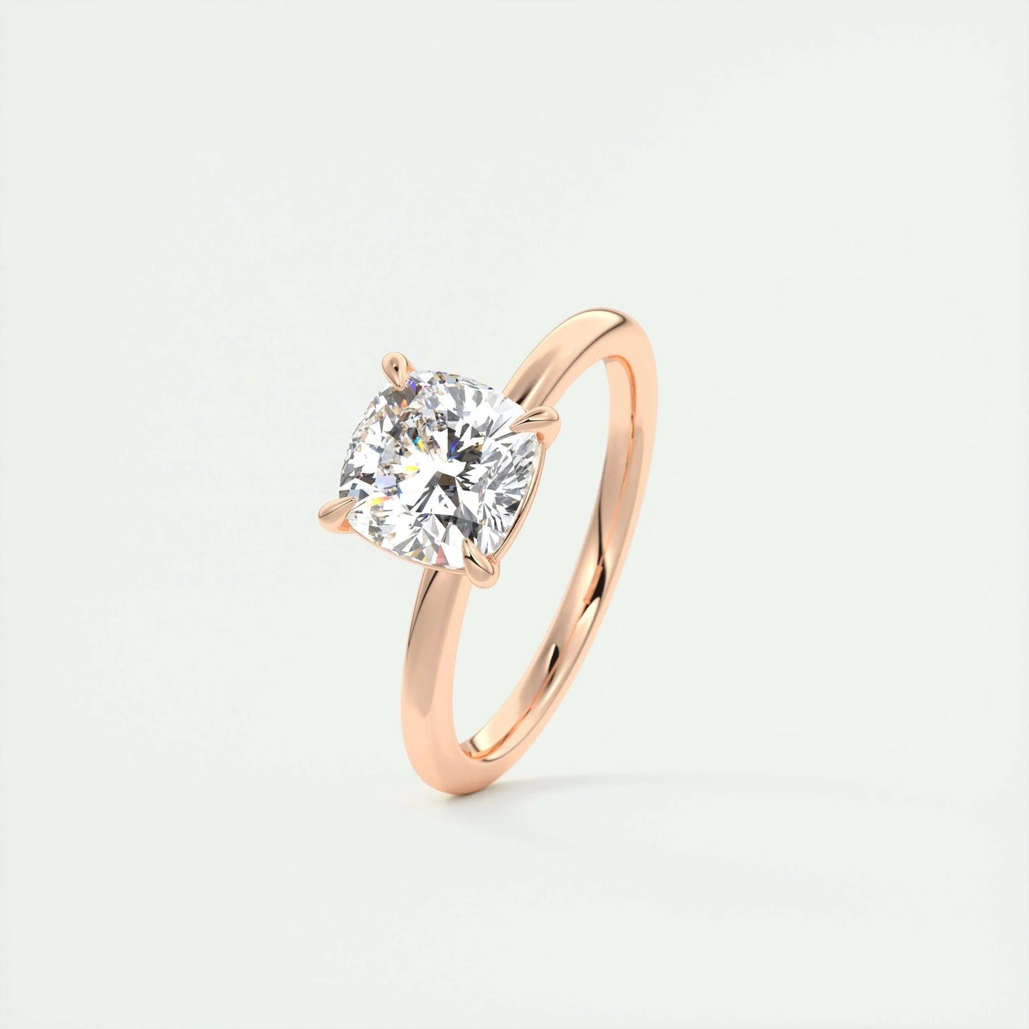 2.15 CT Cushion Cut Solitaire Moissanite Engagement Ring 18