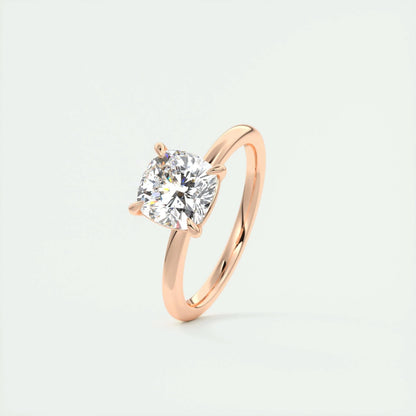 2.15 CT Cushion Cut Solitaire Moissanite Engagement Ring 18