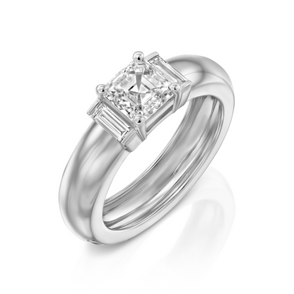 2 CT Round Three Stones Lab Grown Diamond Engagement Ring