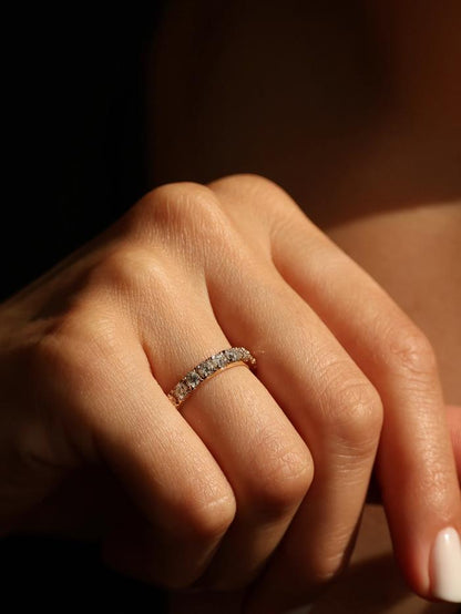 Marquise Cut Cluster Styled Lab Grown Wedding Band