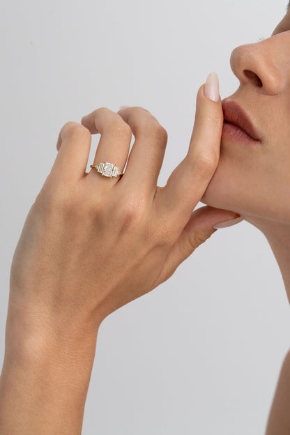 2 CT Round Three Stones Lab Grown Diamond Engagement Ring