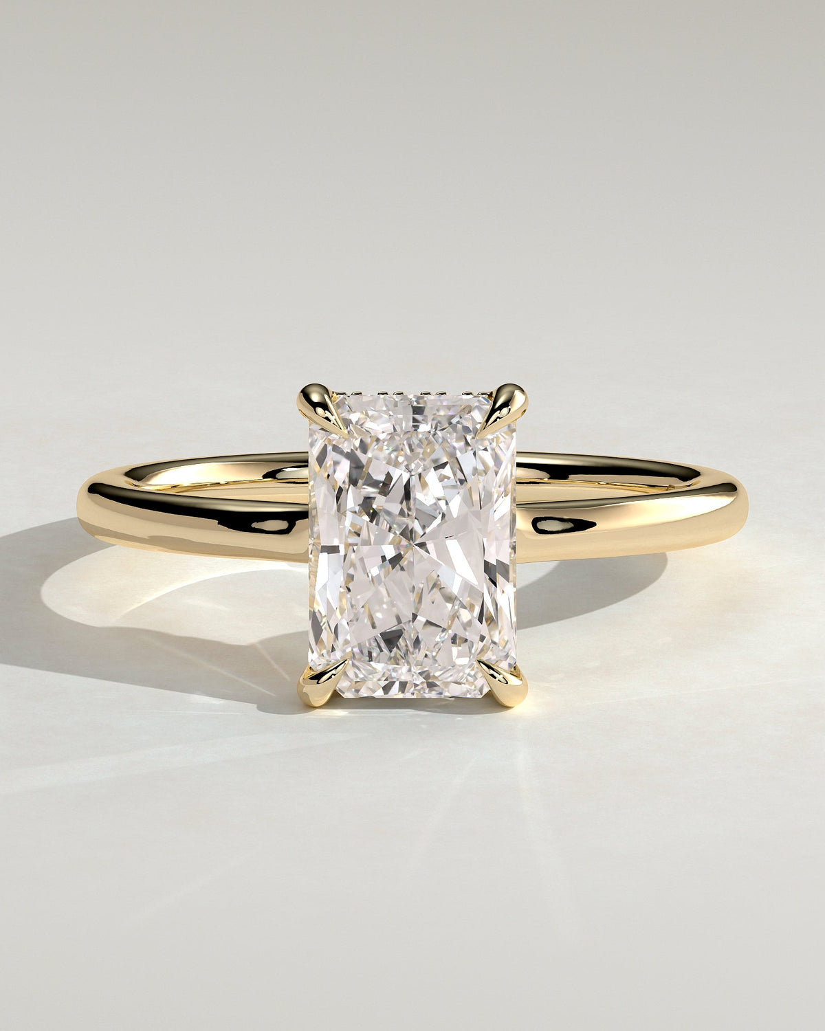 Radiant Hidden Halo Lab Grown Diamond Engagement Ring