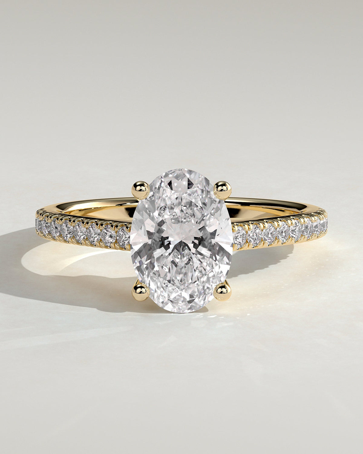 Oval Pave Lab Grown Diamond Engagement Ring