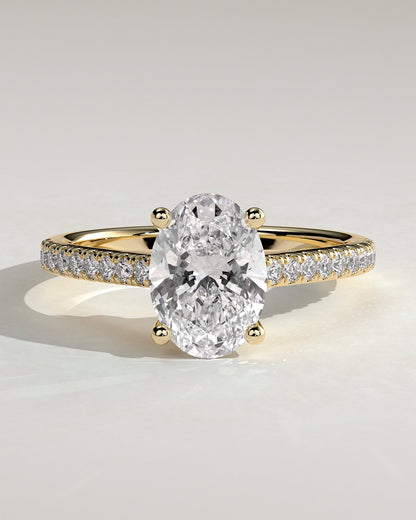 Oval Pave Lab Grown Diamond Engagement Ring