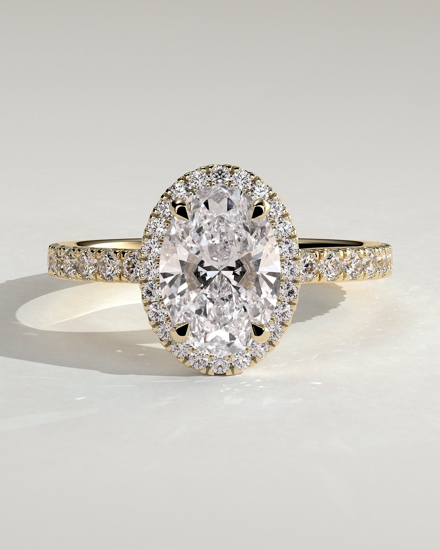 Oval Halo & Pave Lab Grown Diamond Engagement Ring