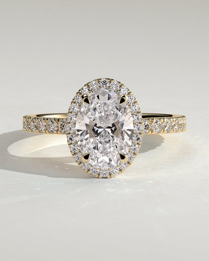 Oval Halo & Pave Lab Grown Diamond Engagement Ring