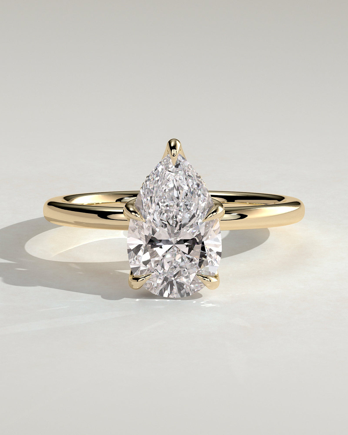 Pear Hidden Halo Lab Grown Diamond Engagement Ring