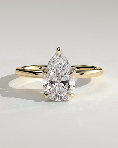 Pear Hidden Halo Lab Grown Diamond Engagement Ring