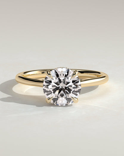 Round Cathedral & Hidden Halo Lab Grown Diamond Engagement Ring