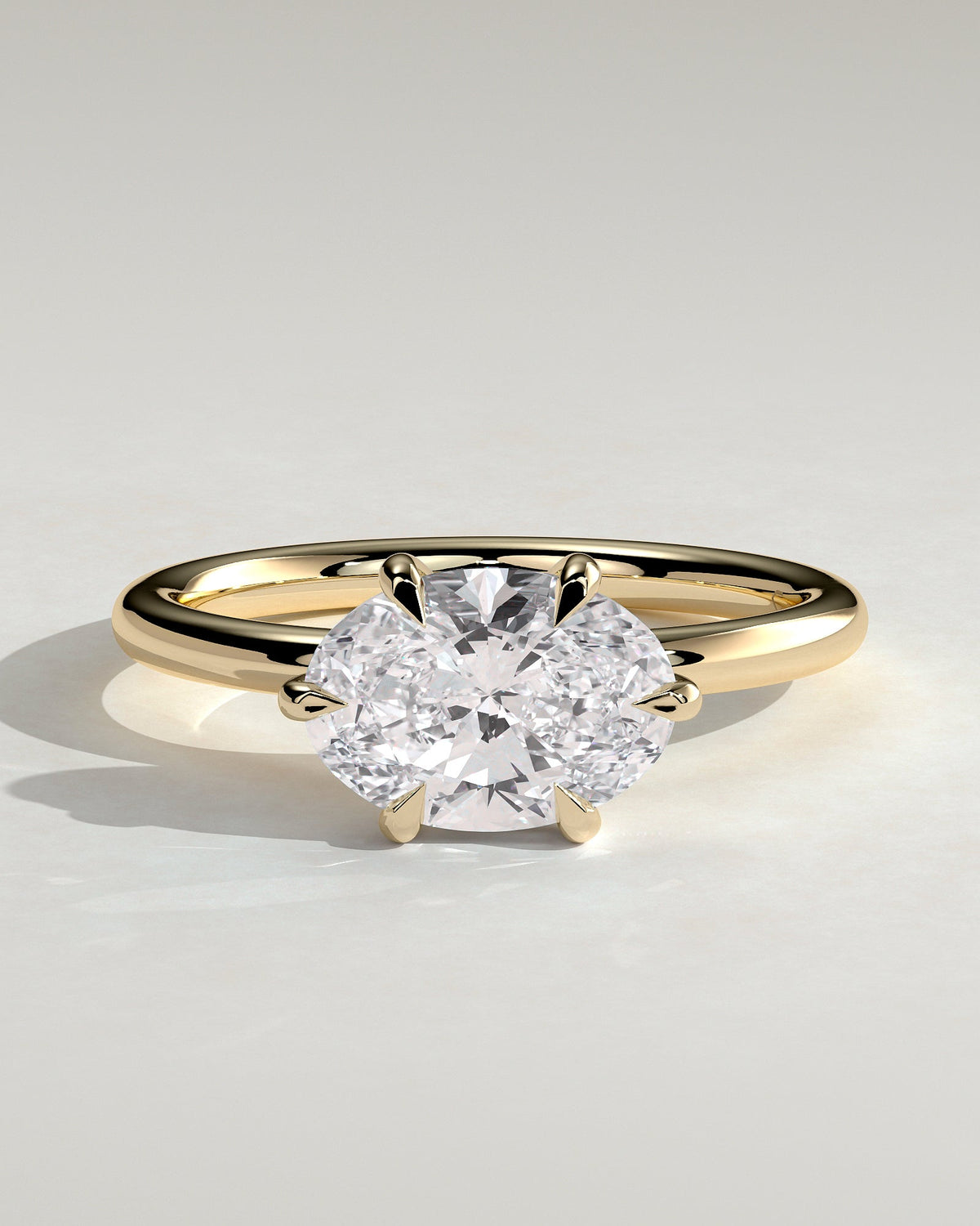 Oval East West Solitaire Lab Grown Diamond Engagement Ring