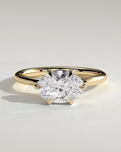 Oval East West Solitaire Lab Grown Diamond Engagement Ring