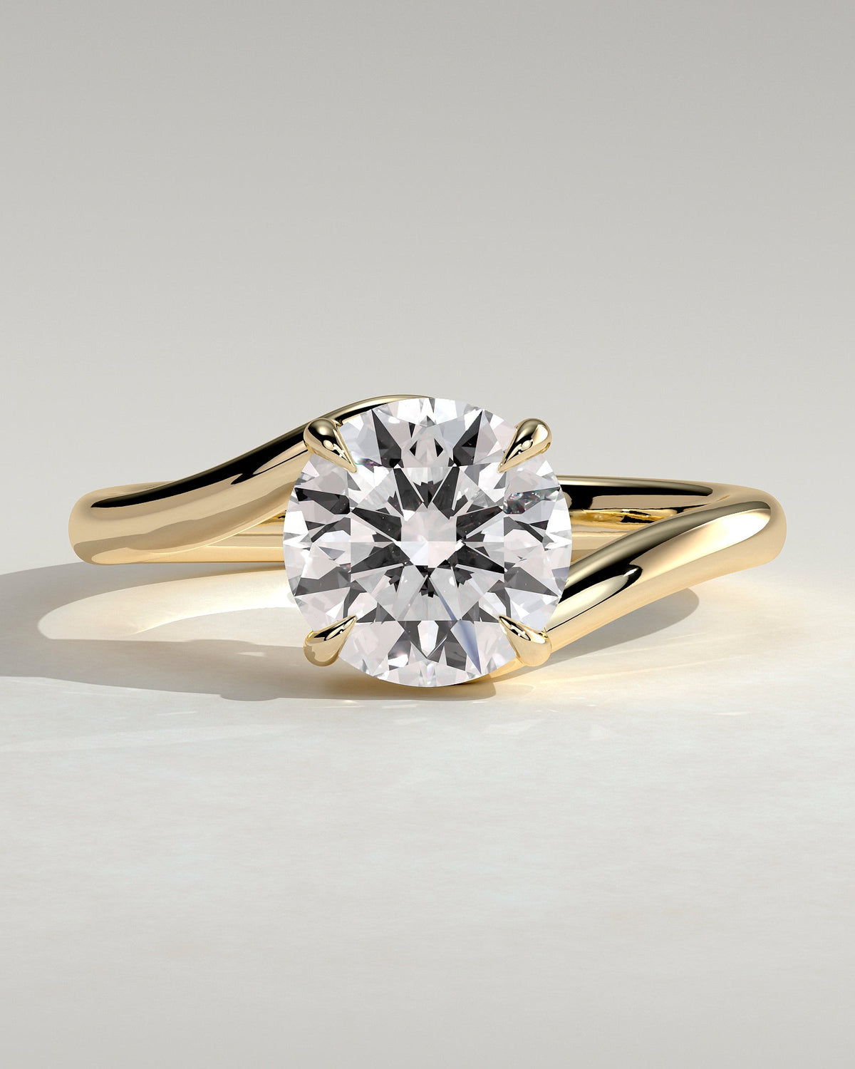 Round Swirl Solitaire Lab Grown Diamond Engagement Ring