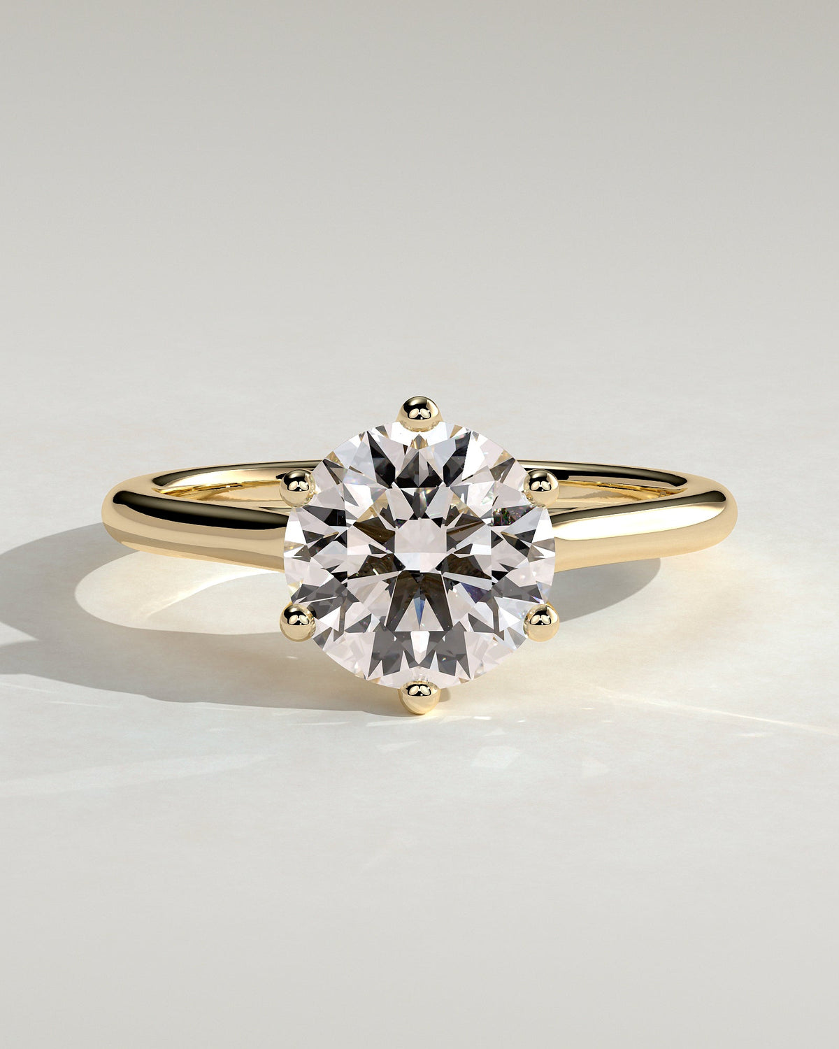 Round Cathedral Solitaire Lab Grown Diamond Engagement Ring