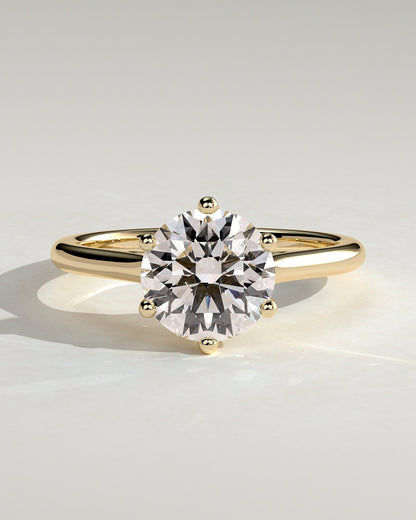 Round Cathedral Solitaire Lab Grown Diamond Engagement Ring