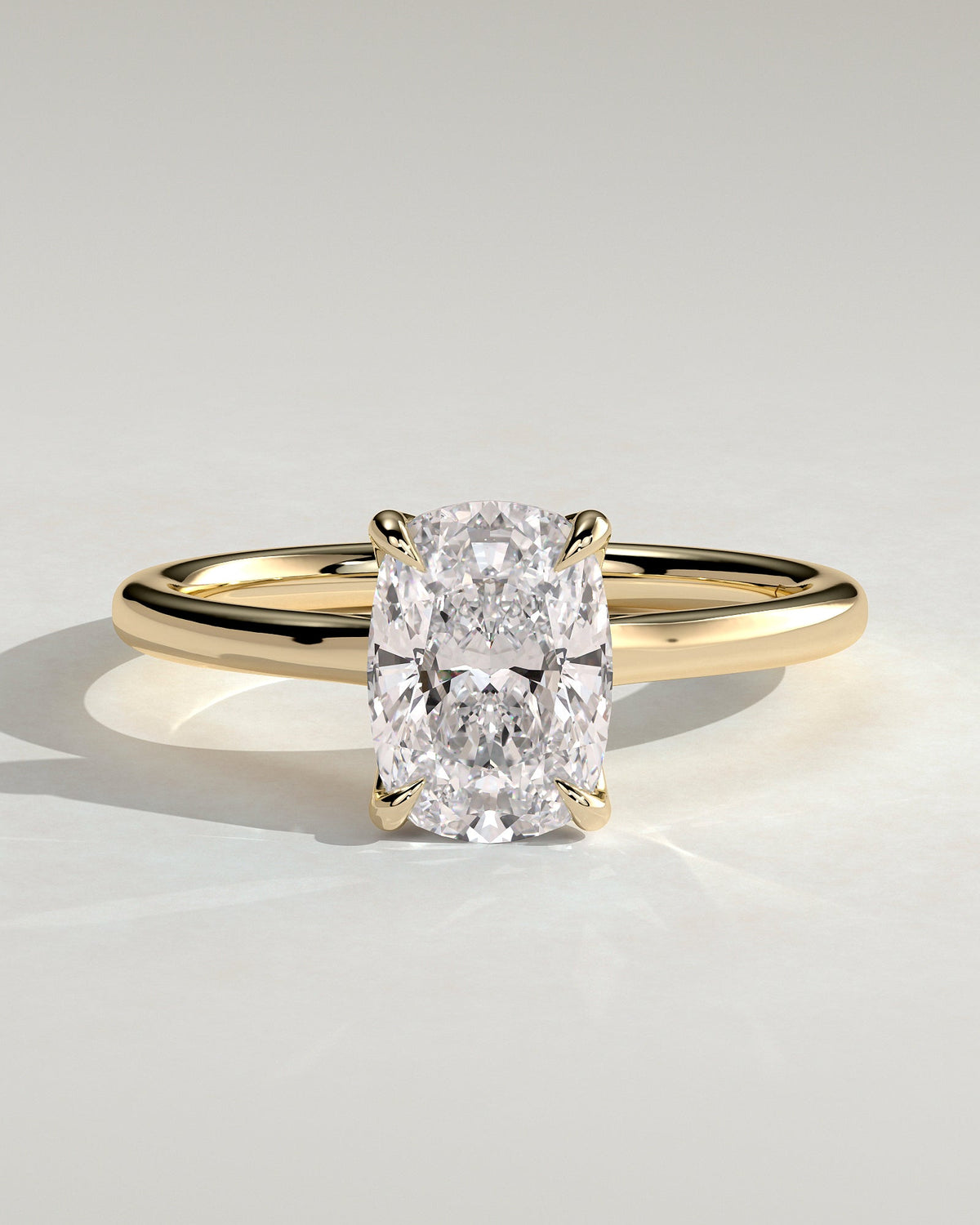 Elongated Cushion Solitaire Lab Grown Diamond Engagement Ring
