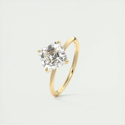 2 CT Asscher Solitaire CVD F/VS1 Diamond Engagement Ring 11