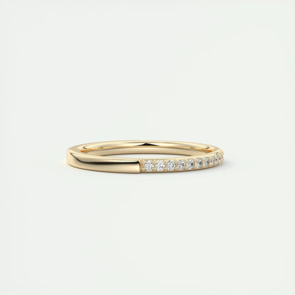 0.18 Round Minimalist Half Eternity Moissanite Bridal Wedding Band 9