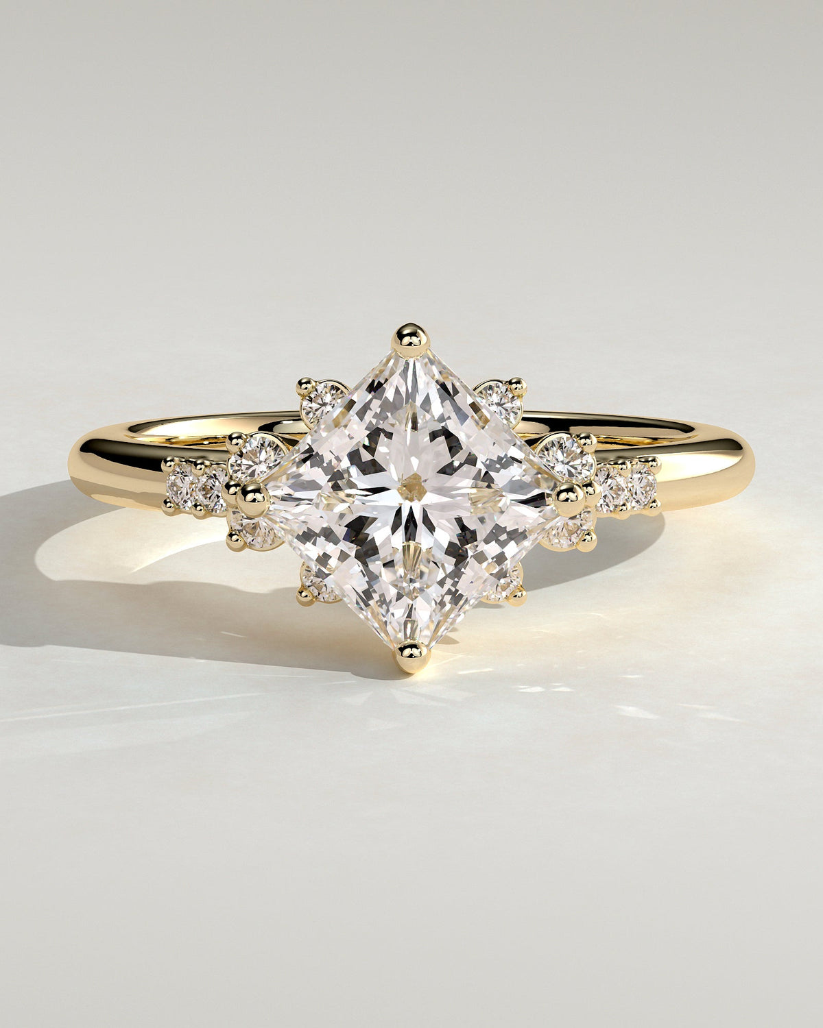 Princess Cluster Lab Grown Diamond Engagement Ring