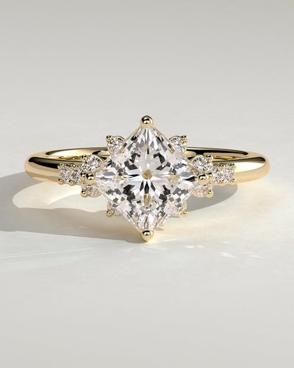 Princess Cluster Lab Grown Diamond Engagement Ring