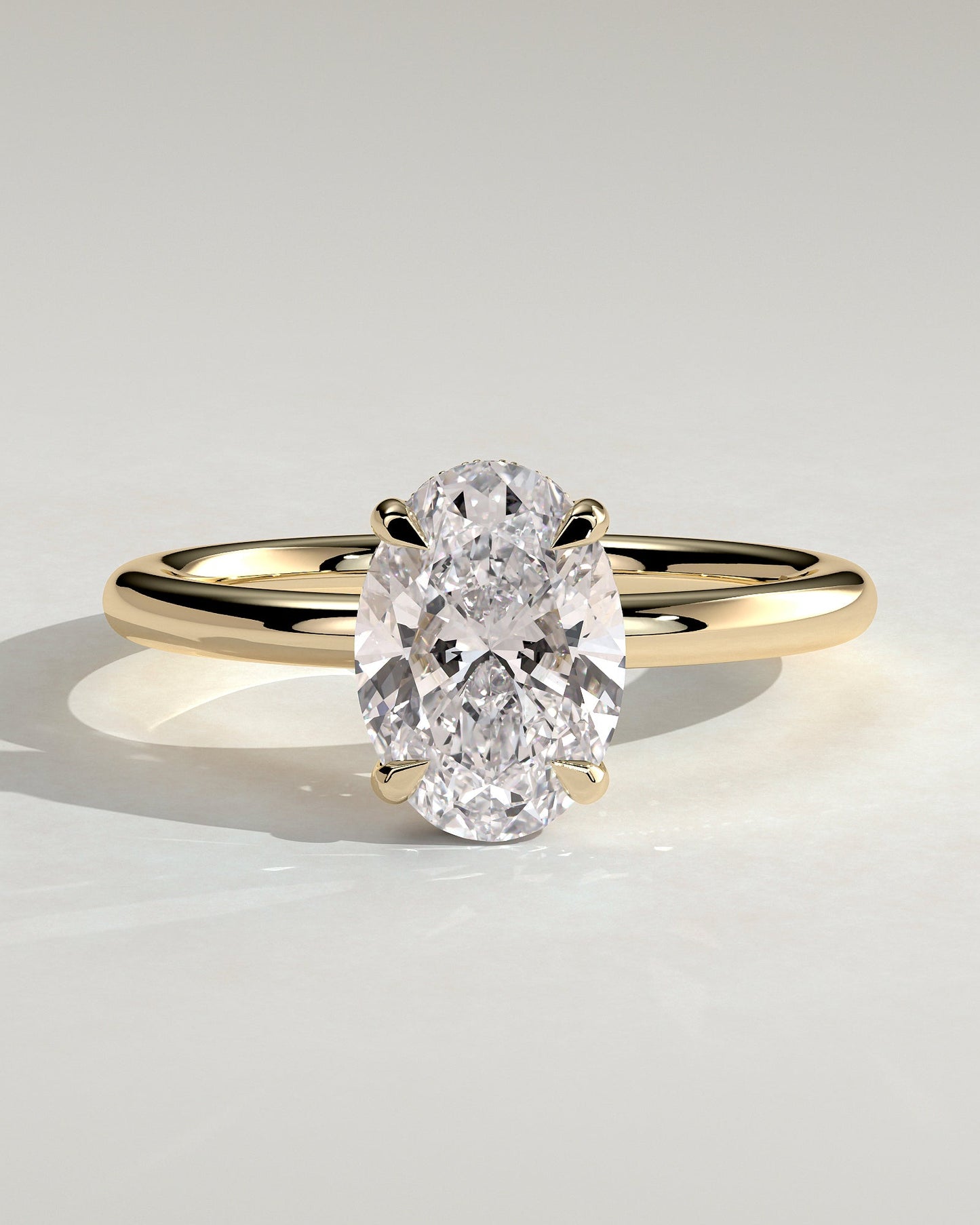 Oval Hidden Halo Lab Grown Diamond Engagement Ring