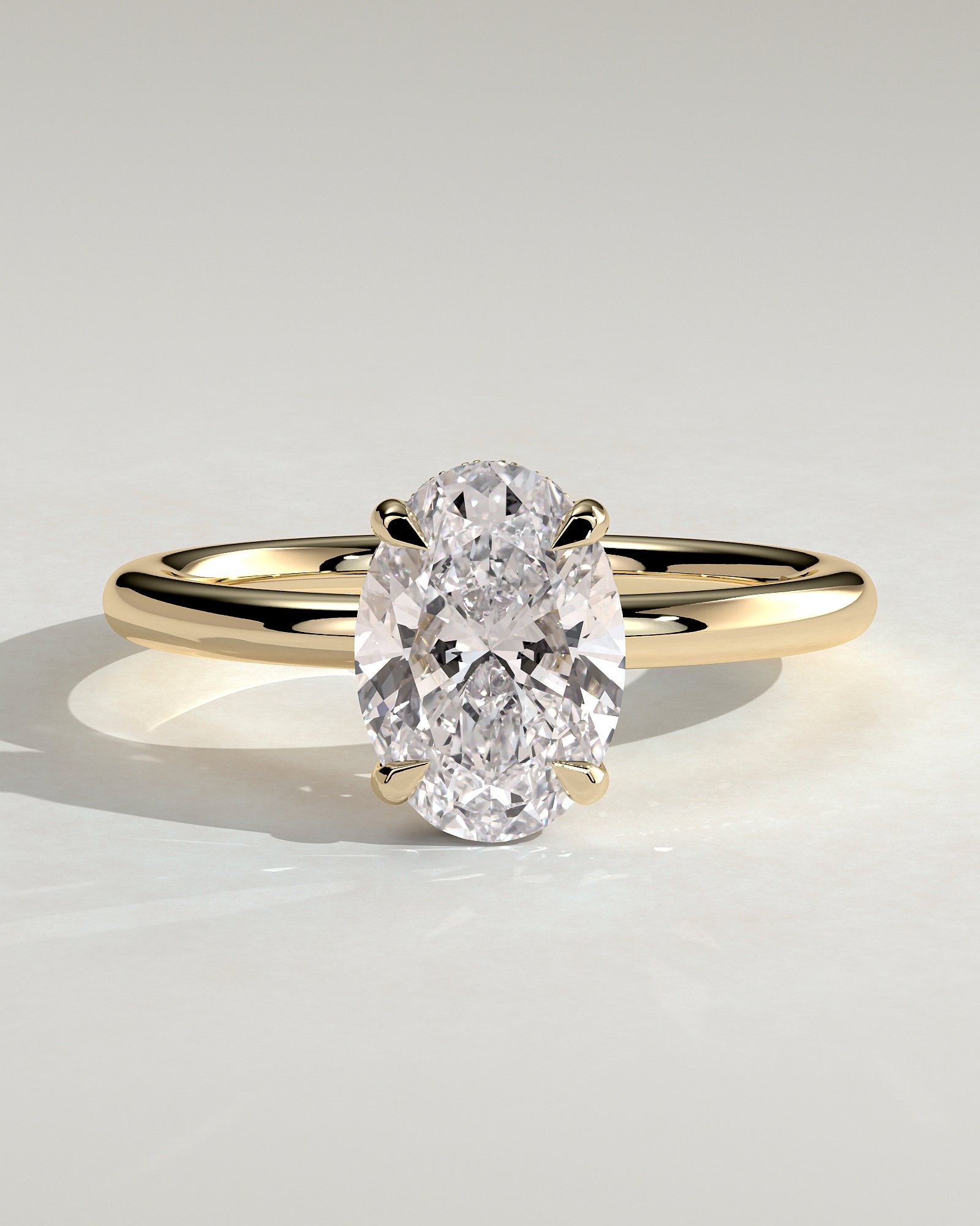 Oval Hidden Halo Lab Grown Diamond Engagement Ring