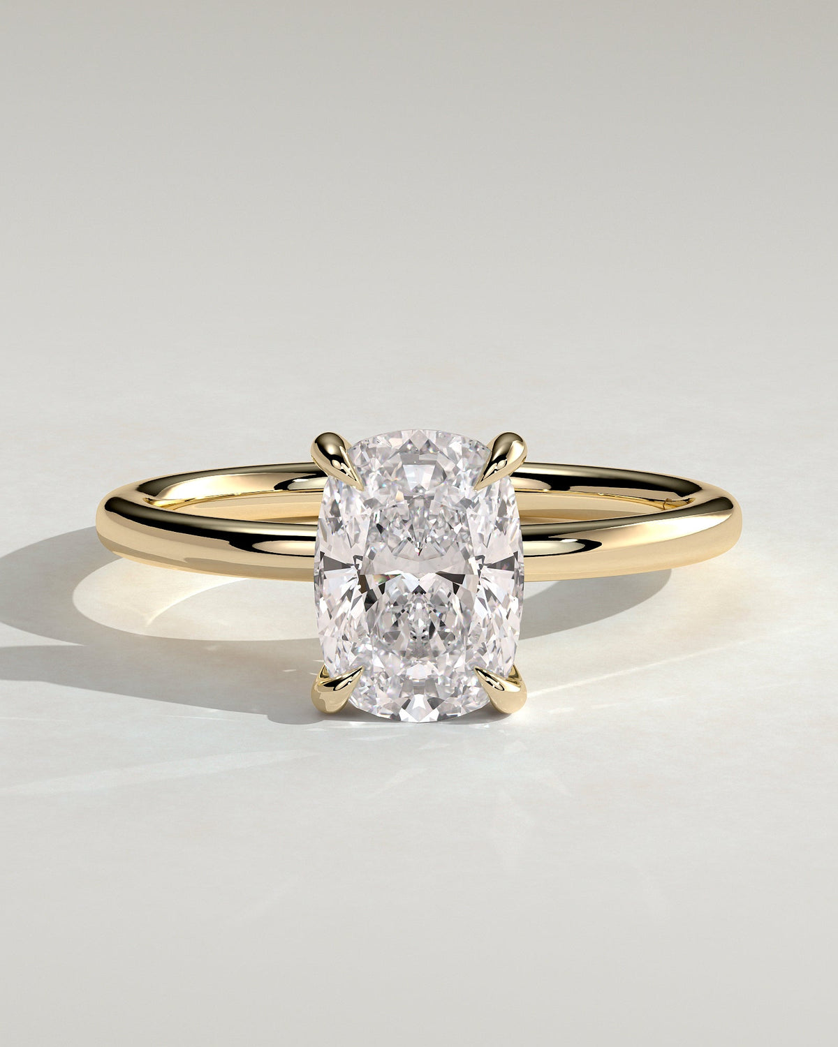 Elongated Cushion Solitaire Lab Grown Diamond Engagement Ring