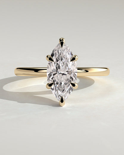 Marquise Hidden Halo Lab Grown Diamond Engagement Ring