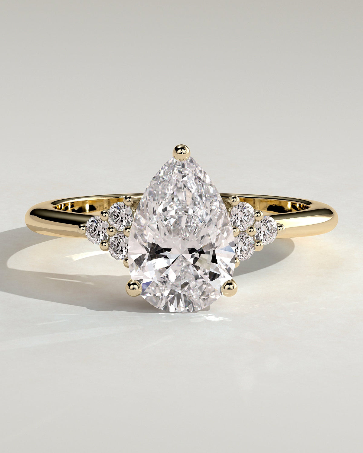 Pear Cluster Lab Grown Diamond Engagement Ring