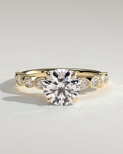 Round Pave Lab Grown Diamond Engagement Ring