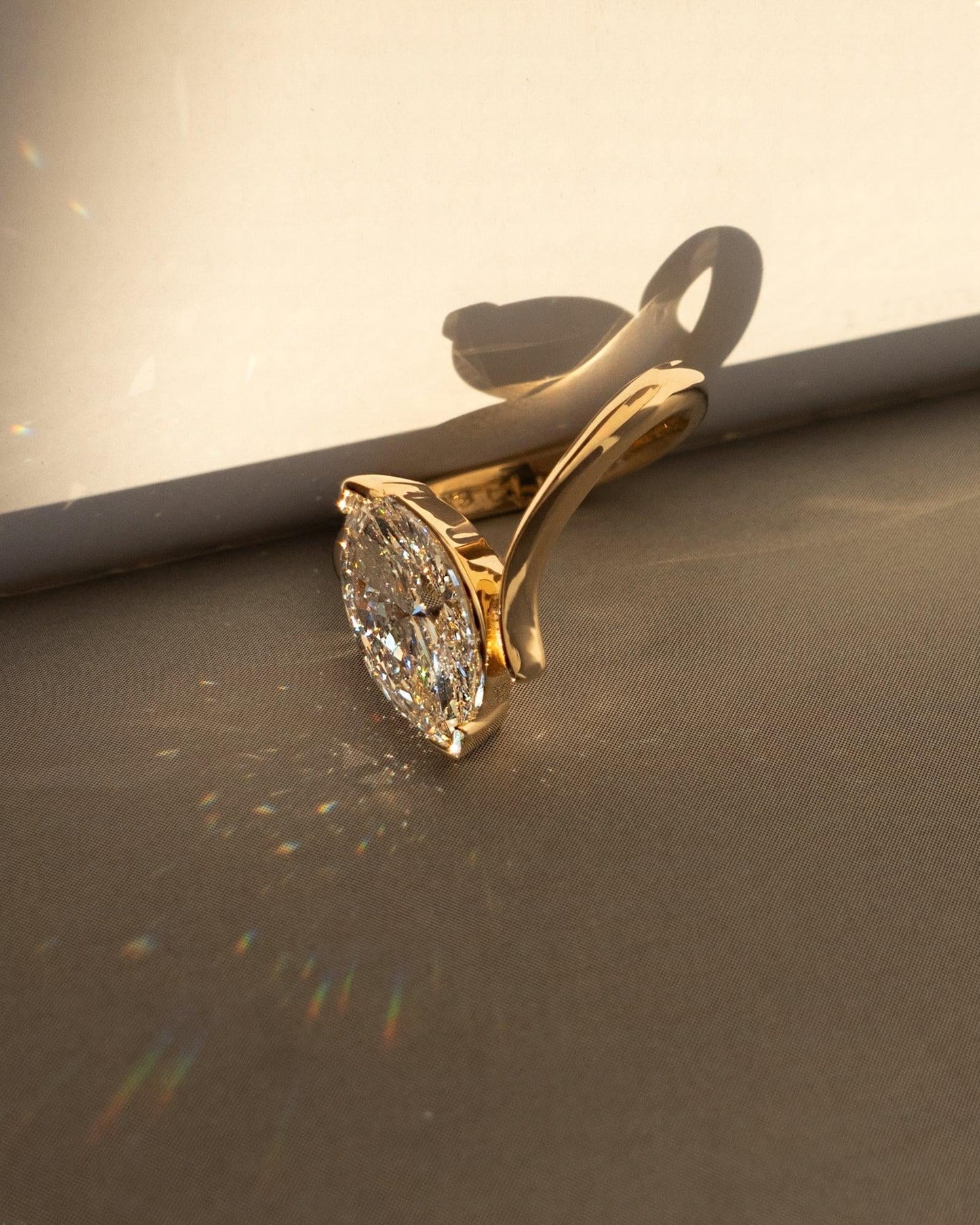 2 CT Marquise Unique Swirl Solitaire Lab Grown Engagement Ring