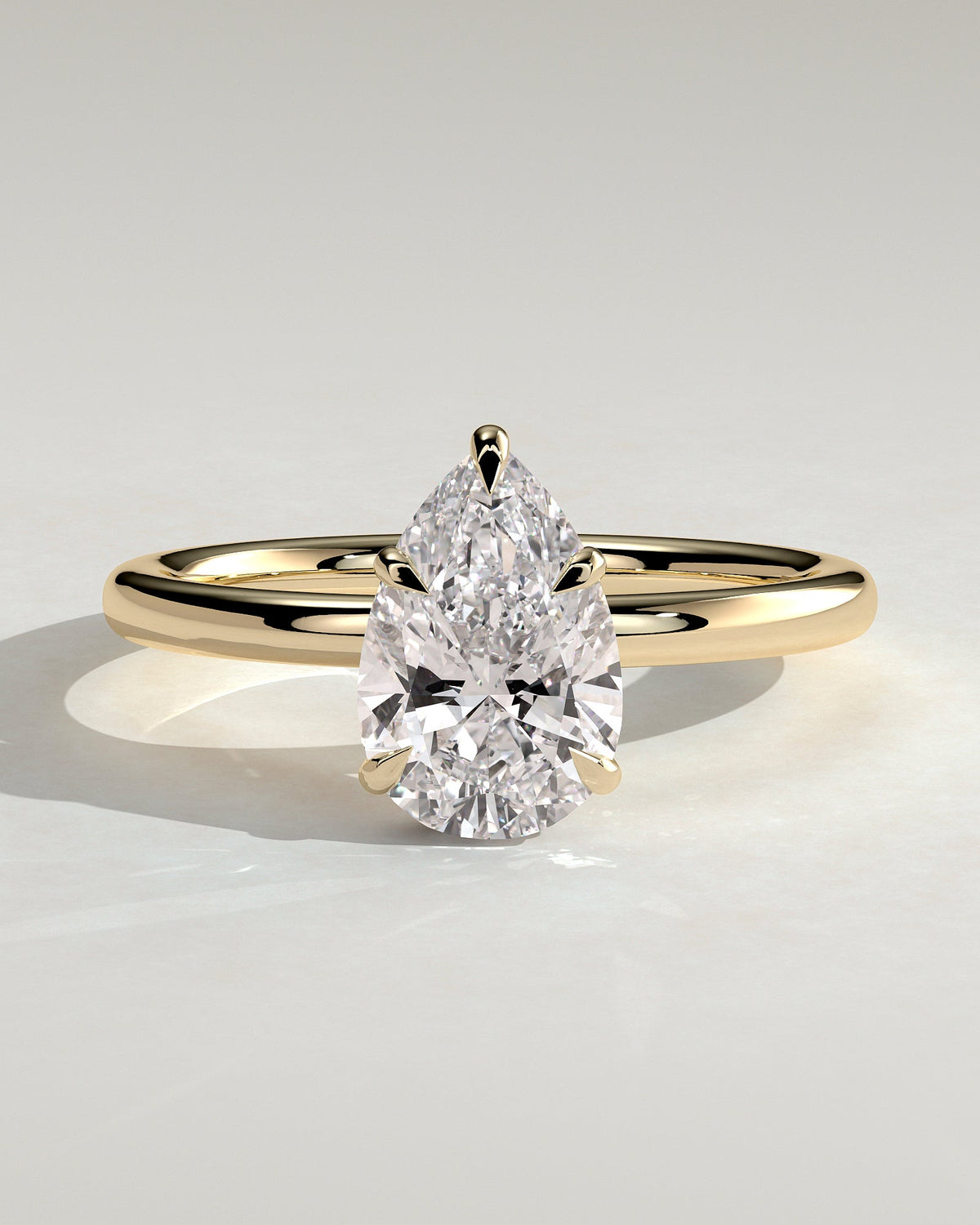 Pear Hidden Halo Lab Grown Diamond Engagement Ring