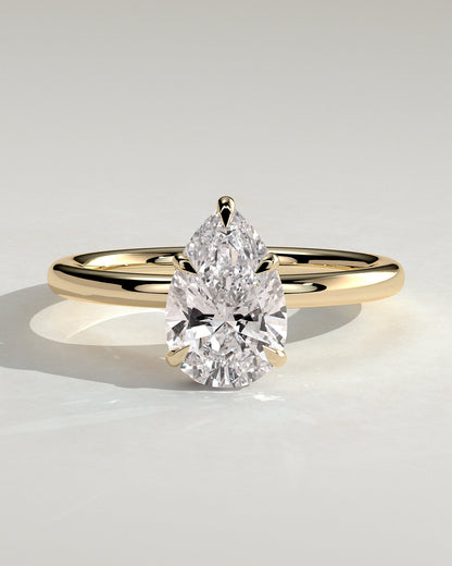Pear Hidden Halo Lab Grown Diamond Engagement Ring