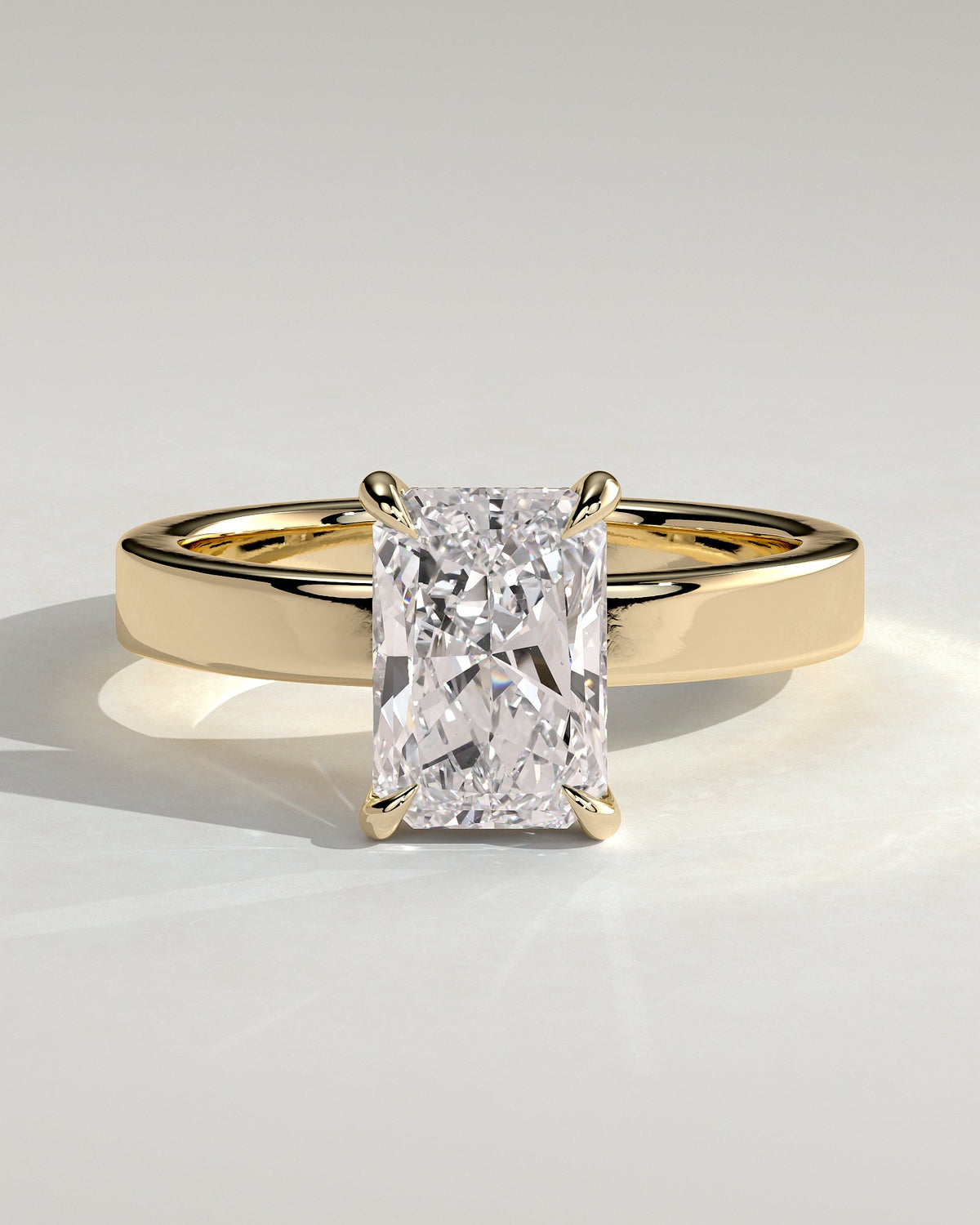 Radiant Bold Hidden Halo Lab Grown Diamond Engagement Ring