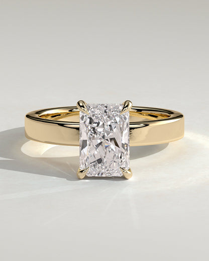 Radiant Bold Hidden Halo Lab Grown Diamond Engagement Ring