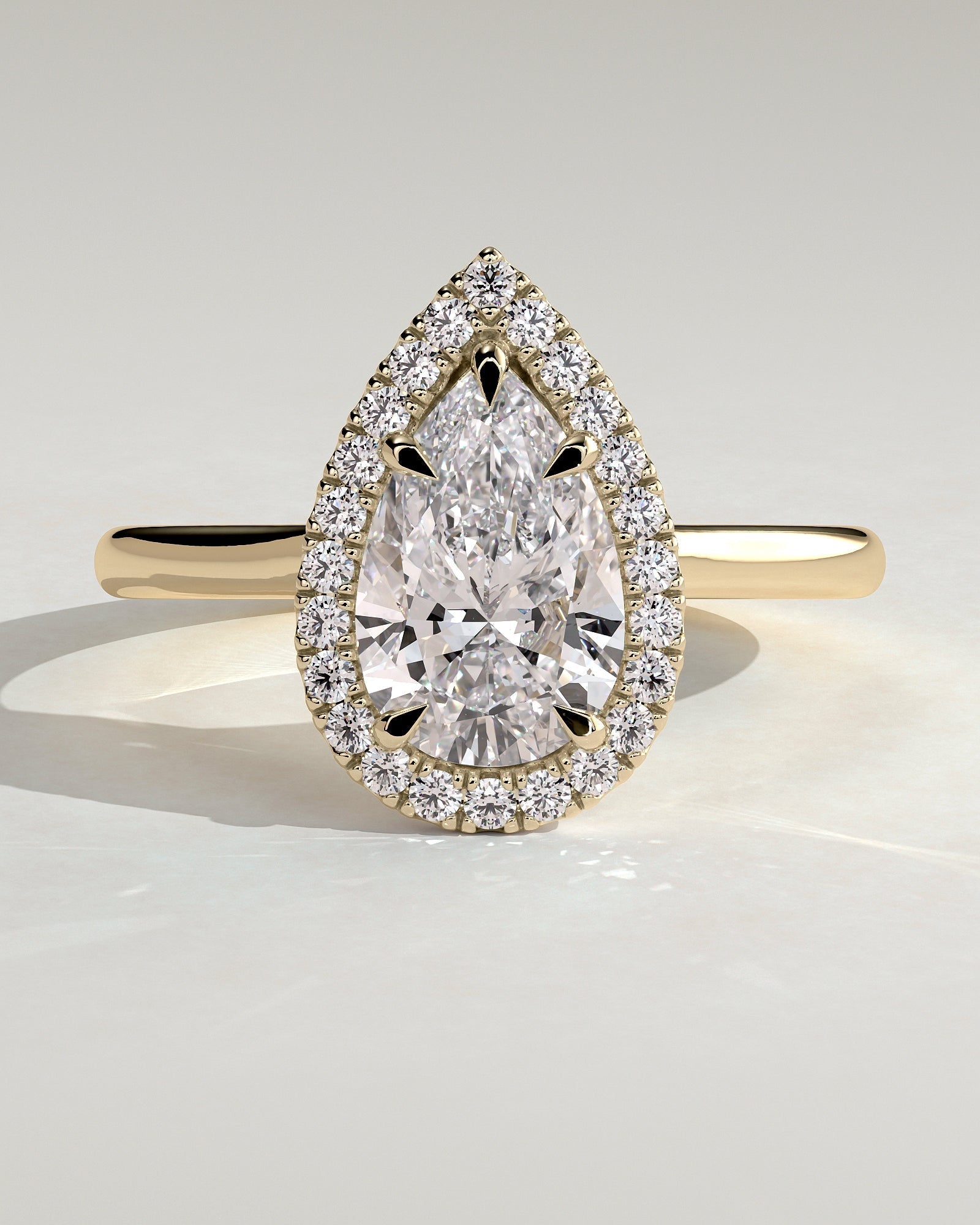 Pear Halo Lab Grown Diamond Engagement Ring