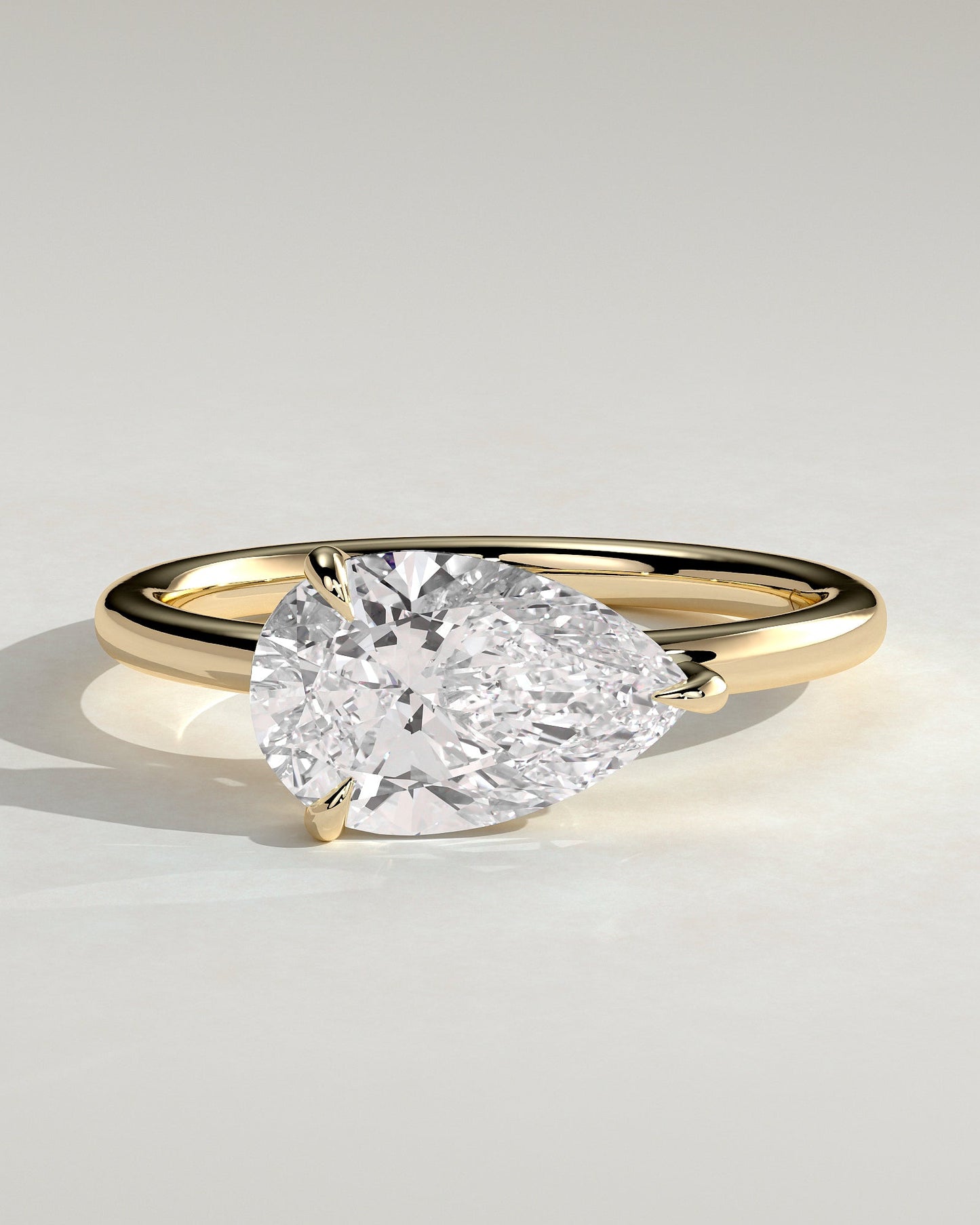 Pear East West Solitaire Lab Grown Diamond Engagement Ring