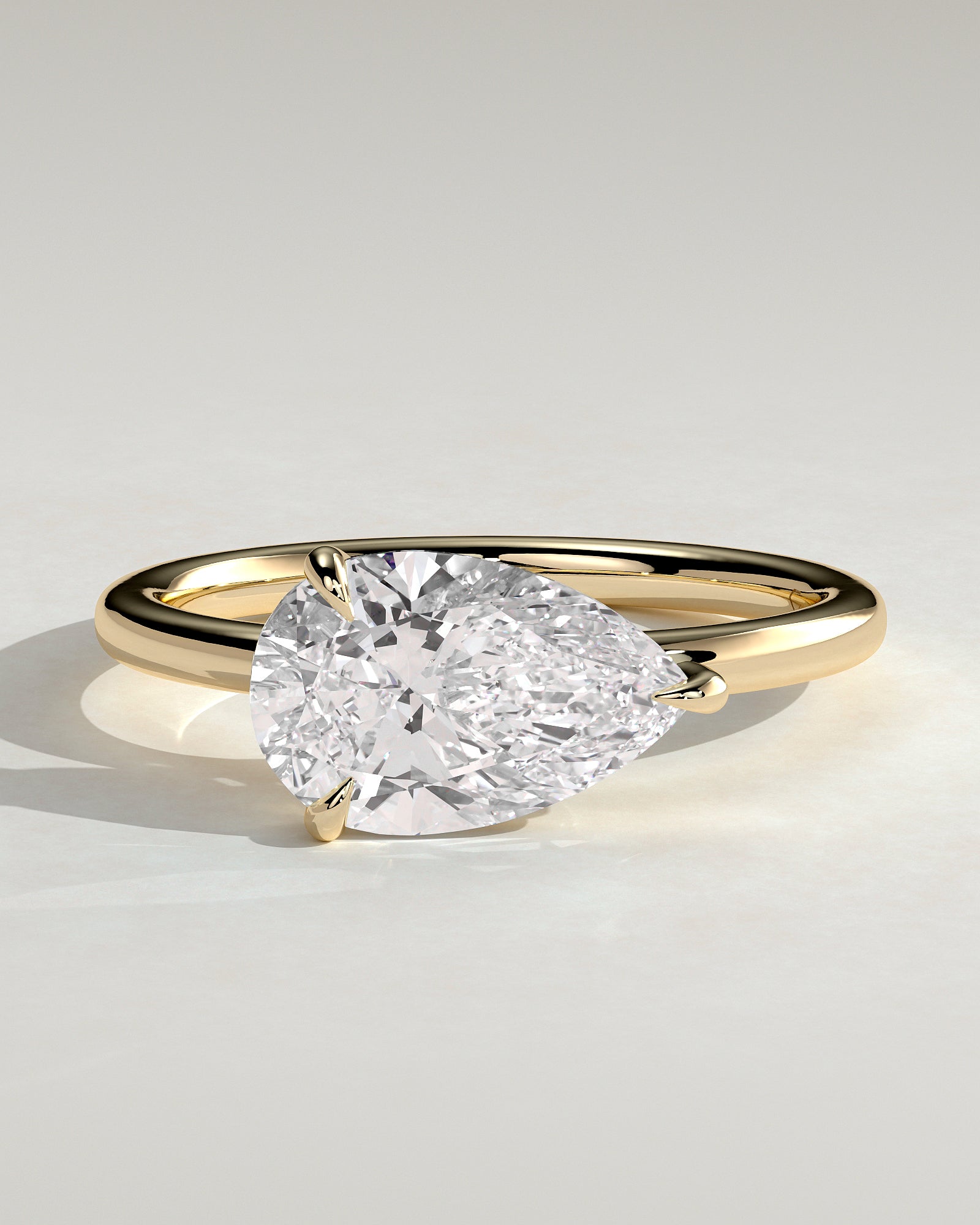 Pear East West Solitaire Lab Grown Diamond Engagement Ring