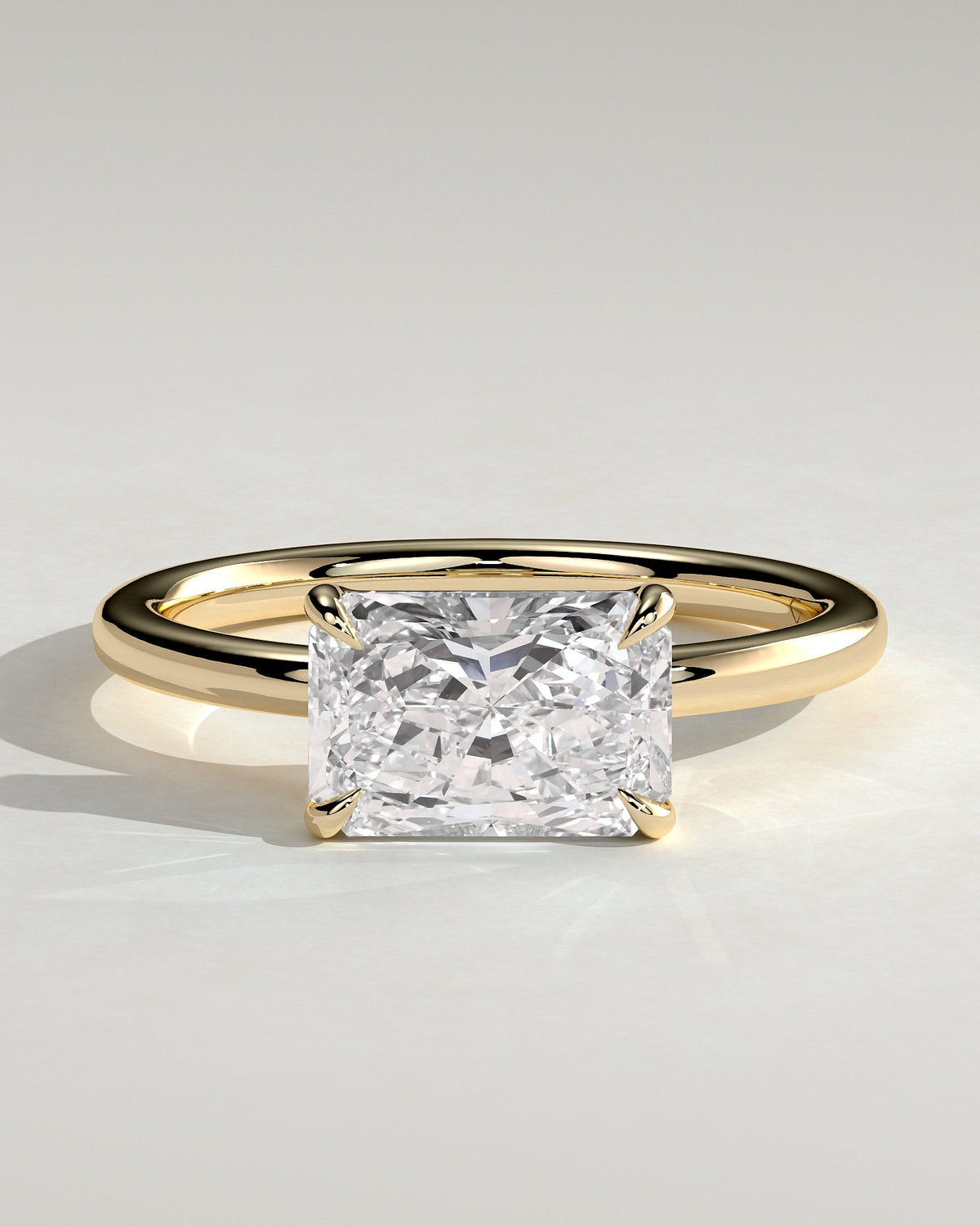 Radiant East West Solitaire Lab Grown Diamond Engagement Ring