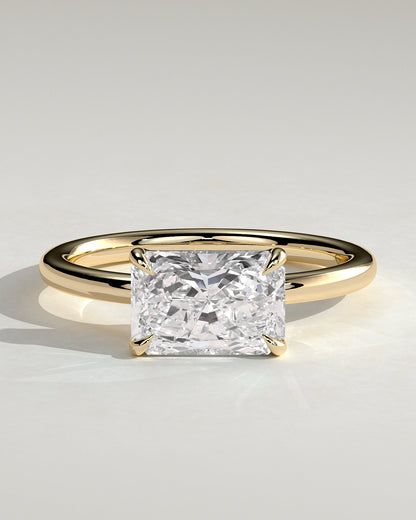 Radiant East West Solitaire Lab Grown Diamond Engagement Ring