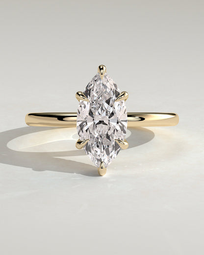 Marquise Hidden Halo Lab Grown Diamond Engagement Ring