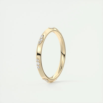 0.09 CT Emerald Lace Style CVD EF/VVS Diamond Wedding Band 9