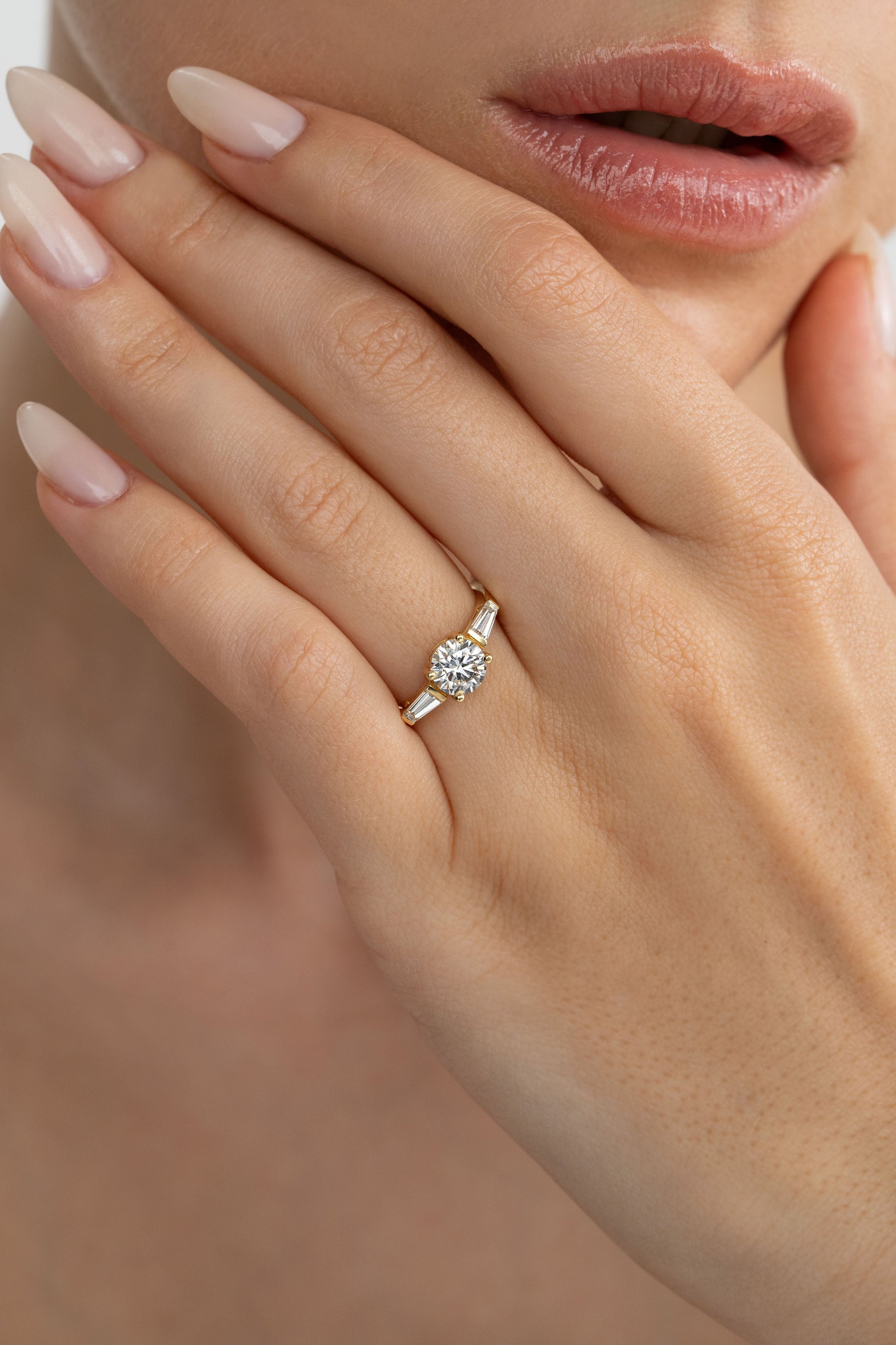 2 CT Round Three Stones Lab Grown Diamond Engagement Ring