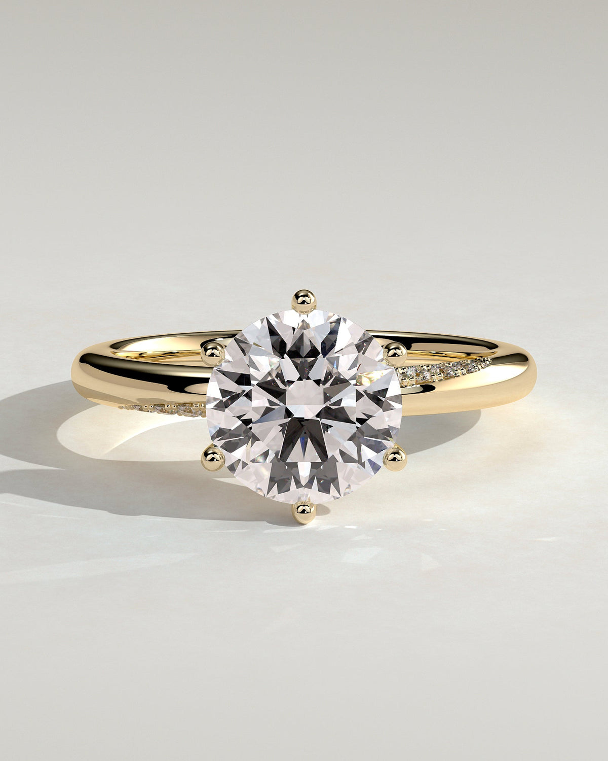 Round Minimal Cluster Lab Grown Diamond Engagement Ring
